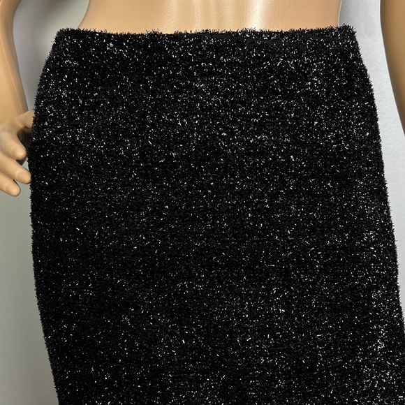 NEW LOVERS + FRIENDS REVOLVE BLACK TINSEL MIDI SKIRT - Picture 3 of 8